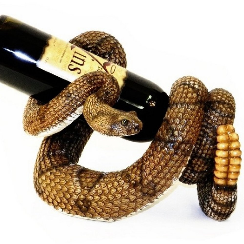SOLD OuT SORRY Rattlesnake Wine Bottle Holder Rack A Gift for wine lovers 8x10